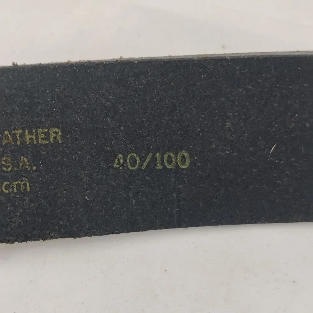 Levi's Black Leather Belt w/ Roller Bar & Double Prong Buckle Sz 40